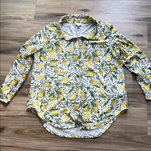 EUC Lularoe Valentina Lemon Print - Large
